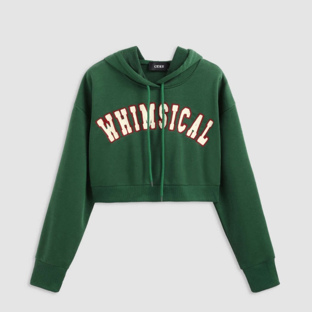 NWT Whimsical Crop Hoodie Cider